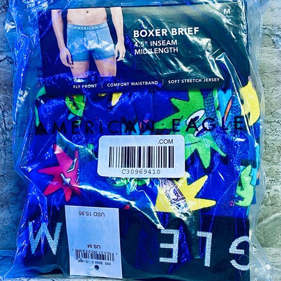 AE Starburst 4.5" Men's Classic Boxer Brief Cotton Blend Medium - Picture 3 of 7